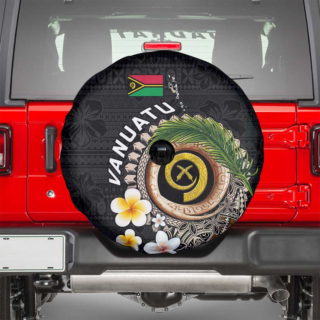 Vanuatu Independence Day Spare Tire Cover Melanesian Tribal Pig Tusk with Tropical Plants