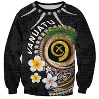Vanuatu Independence Day Sweatshirt Melanesian Tribal Pig Tusk with Tropical Plants