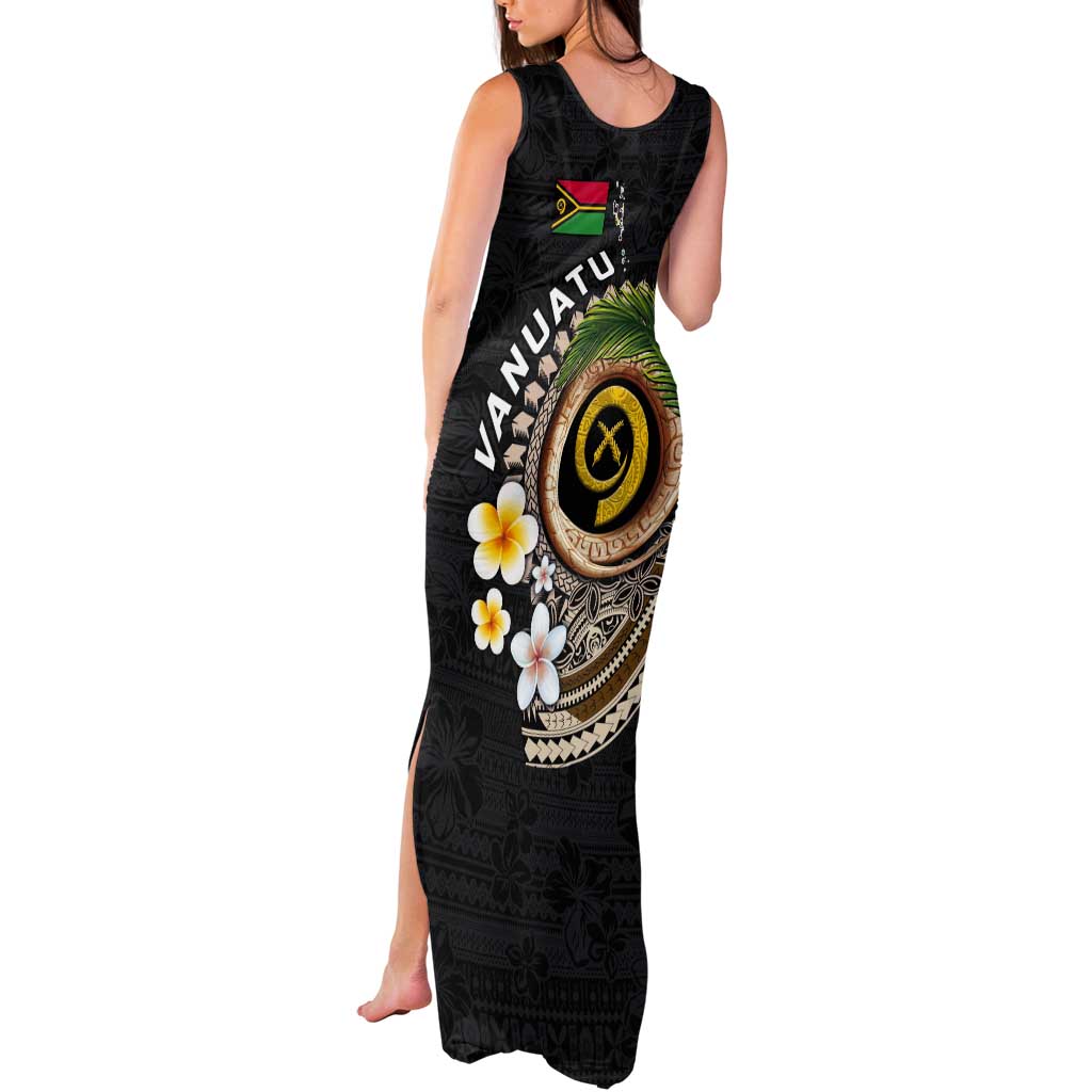 Vanuatu Independence Day Tank Maxi Dress Melanesian Tribal Pig Tusk with Tropical Plants