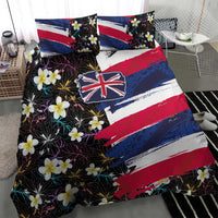 Hawaiian Flag Day Bedding Set Tropical Flowers and Leaves