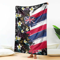 Hawaiian Flag Day Blanket Tropical Flowers and Leaves