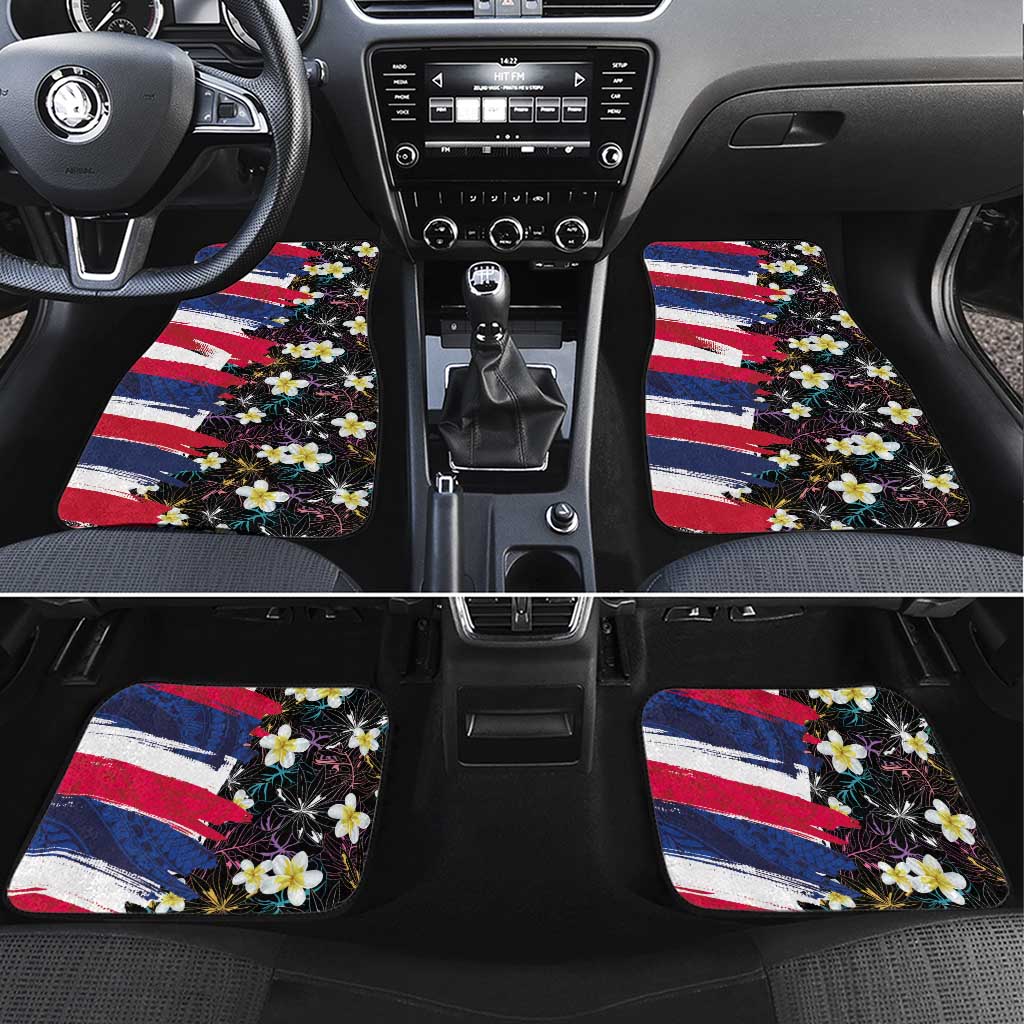 Hawaiian Flag Day Car Mats Tropical Flowers and Leaves
