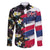 Hawaiian Flag Day Family Matching Off Shoulder Short Dress and Hawaiian Shirt Tropical Flowers and Leaves