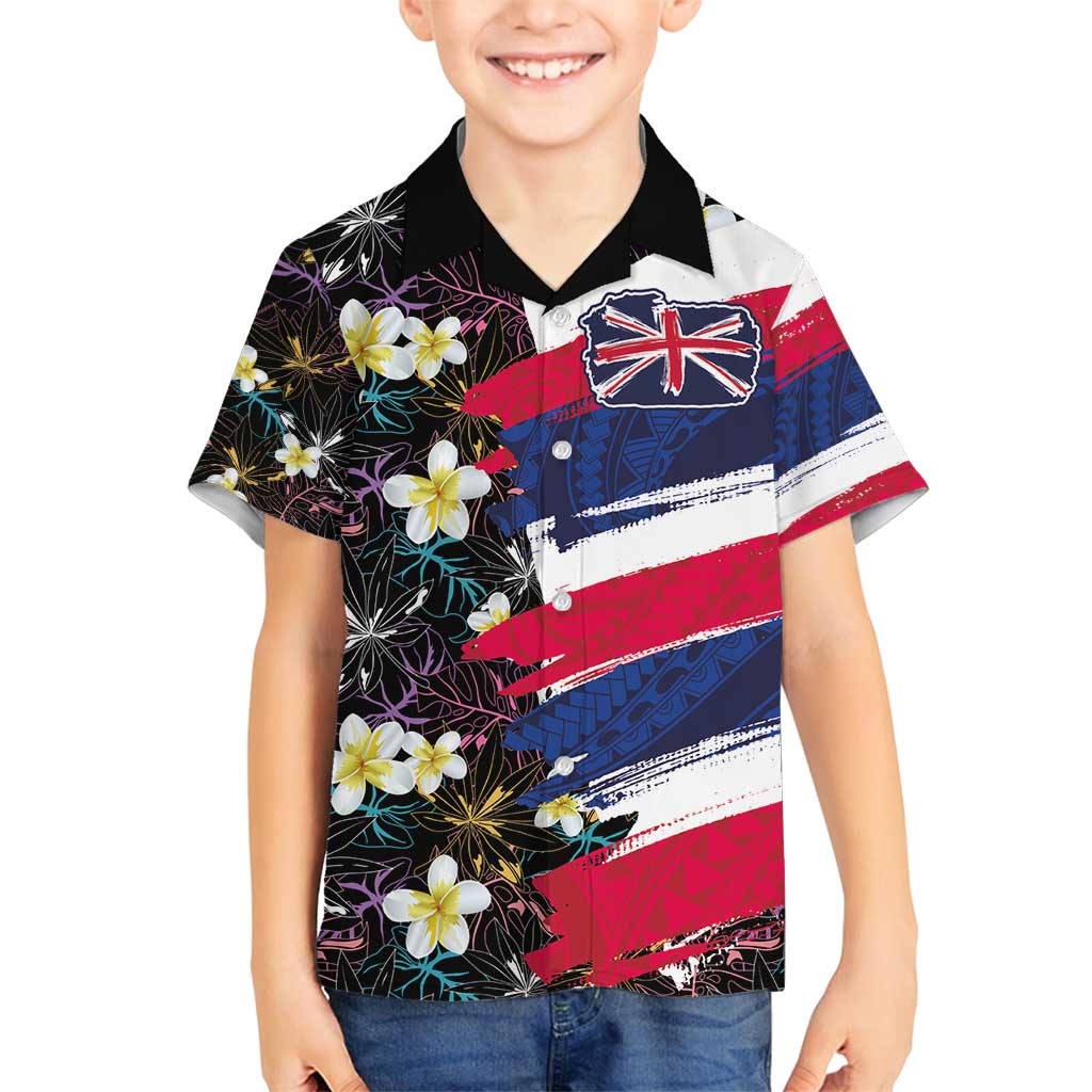 Hawaiian Flag Day Family Matching Puletasi and Hawaiian Shirt Tropical Flowers and Leaves
