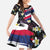 Hawaiian Flag Day Family Matching Summer Maxi Dress and Hawaiian Shirt Tropical Flowers and Leaves