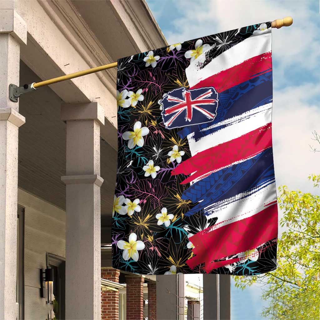 Hawaiian Flag Day Garden Flag Tropical Flowers and Leaves