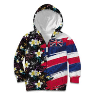 Hawaiian Flag Day Kid Hoodie Tropical Flowers and Leaves