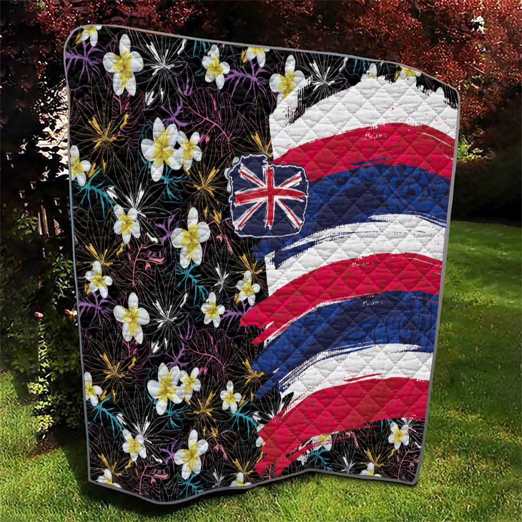 Hawaiian Flag Day Quilt Tropical Flowers and Leaves