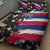 Hawaiian Flag Day Quilt Bed Set Tropical Flowers and Leaves