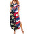 Hawaiian Flag Day Summer Maxi Dress Tropical Flowers and Leaves