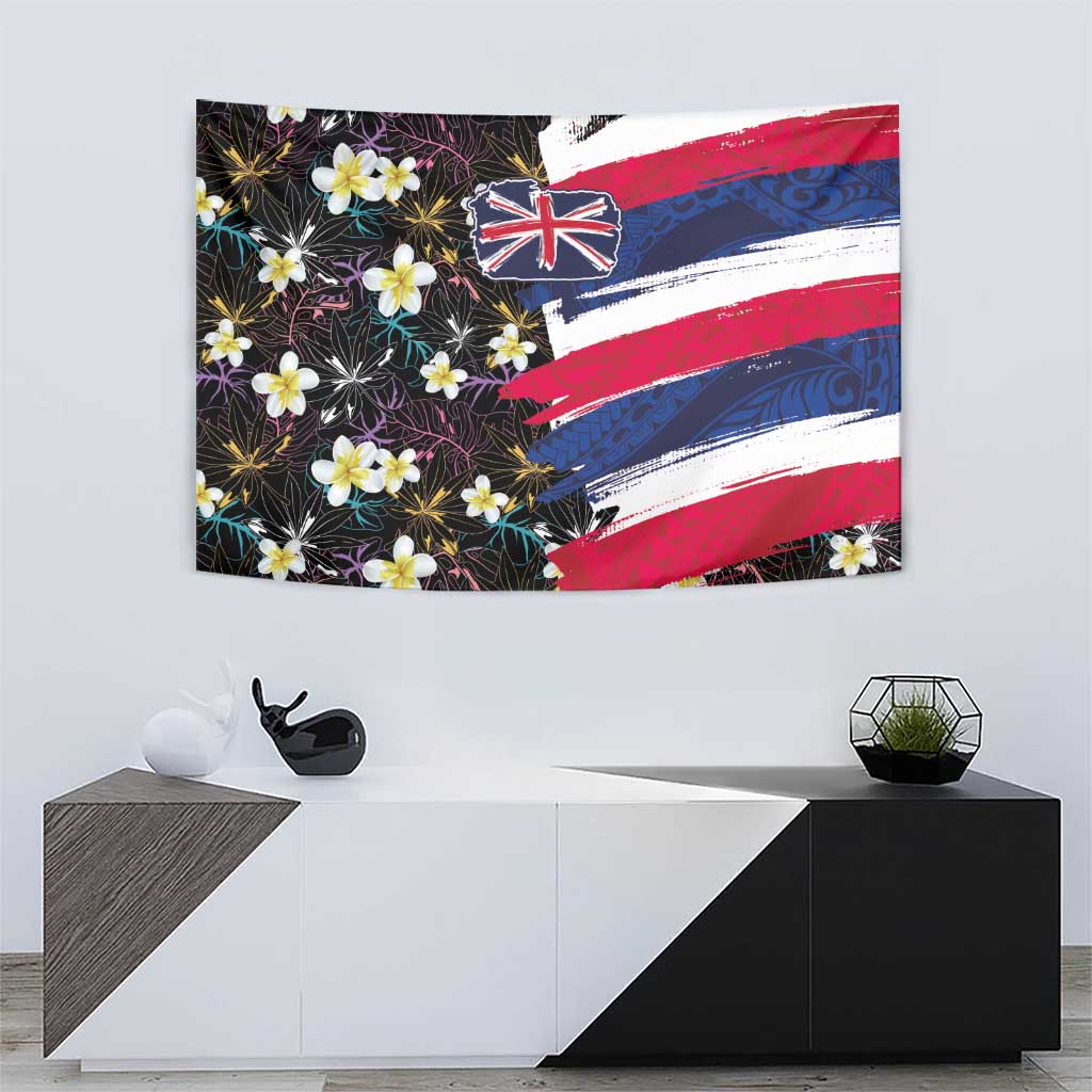 Hawaiian Flag Day Tapestry Tropical Flowers and Leaves