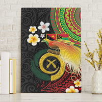 Vanuatu and Papua New Guinea Together Canvas Wall Art Bird-of-paradise and Pig Tusk Melanesian Pattern