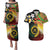 Vanuatu and Papua New Guinea Together Couples Matching Puletasi and Hawaiian Shirt Bird-of-paradise and Pig Tusk Melanesian Pattern