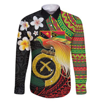 Vanuatu and Papua New Guinea Together Family Matching Mermaid Dress and Hawaiian Shirt Bird-of-paradise and Pig Tusk Melanesian Pattern