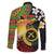 Vanuatu and Papua New Guinea Together Family Matching Off The Shoulder Long Sleeve Dress and Hawaiian Shirt Bird-of-paradise and Pig Tusk Melanesian Pattern