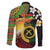 Vanuatu and Papua New Guinea Together Family Matching Off Shoulder Short Dress and Hawaiian Shirt Bird-of-paradise and Pig Tusk Melanesian Pattern