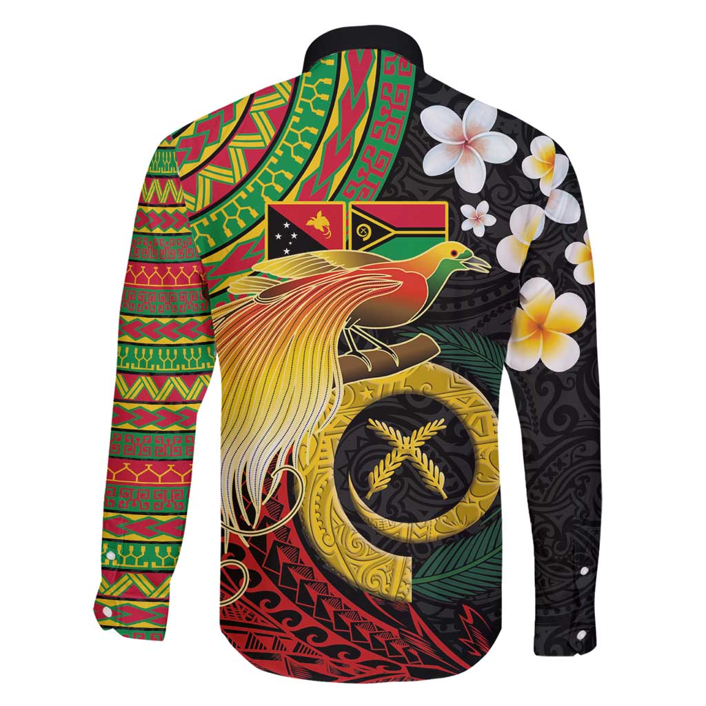 Vanuatu and Papua New Guinea Together Family Matching Puletasi and Hawaiian Shirt Bird-of-paradise and Pig Tusk Melanesian Pattern LT03 - Polynesian Pride