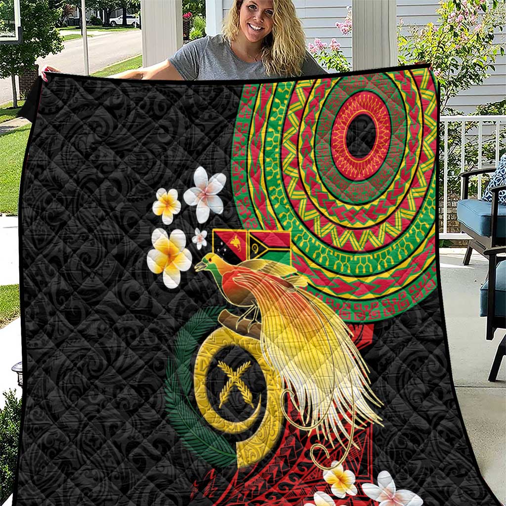 Vanuatu and Papua New Guinea Together Quilt Bird-of-paradise and Pig Tusk Melanesian Pattern