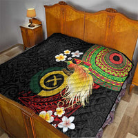 Vanuatu and Papua New Guinea Together Quilt Bird-of-paradise and Pig Tusk Melanesian Pattern