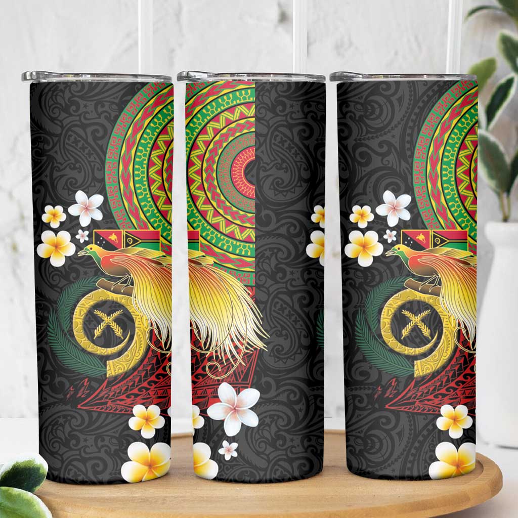 Vanuatu and Papua New Guinea Together Skinny Tumbler Bird-of-paradise and Pig Tusk Melanesian Pattern