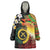 Vanuatu and Papua New Guinea Together Wearable Blanket Hoodie Bird-of-paradise and Pig Tusk Melanesian Pattern