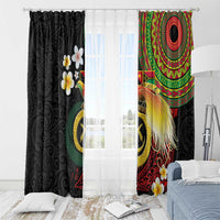 Vanuatu and Papua New Guinea Together Window Curtain Bird-of-paradise and Pig Tusk Melanesian Pattern