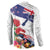 New Zealand Christmas Button Sweatshirt Meri Kirihimete-Tuatara and Pohutukawa White Color