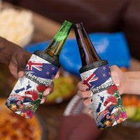 New Zealand Christmas 4 in 1 Can Cooler Tumbler Meri Kirihimete-Tuatara and Pohutukawa White Color