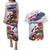 New Zealand Christmas Couples Matching Puletasi and Hawaiian Shirt Meri Kirihimete-Tuatara and Pohutukawa White Color