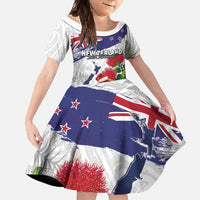 New Zealand Christmas Family Matching Mermaid Dress and Hawaiian Shirt Meri Kirihimete-Tuatara and Pohutukawa White Color