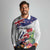 New Zealand Christmas Long Sleeve Polo Shirt Meri Kirihimete-Tuatara and Pohutukawa White Color