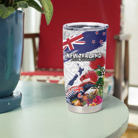 New Zealand Christmas Tumbler Cup Meri Kirihimete-Tuatara and Pohutukawa White Color