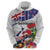 New Zealand Christmas Zip Hoodie Meri Kirihimete-Tuatara and Pohutukawa White Color