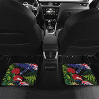New Zealand Christmas Car Mats Meri Kirihimete-Tuatara and Pohutukawa Black Color