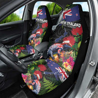 New Zealand Christmas Car Seat Cover Meri Kirihimete-Tuatara and Pohutukawa Black Color