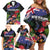 New Zealand Christmas Family Matching Off Shoulder Short Dress and Hawaiian Shirt Meri Kirihimete-Tuatara and Pohutukawa Black Color