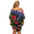 New Zealand Christmas Family Matching Off Shoulder Short Dress and Hawaiian Shirt Meri Kirihimete-Tuatara and Pohutukawa Black Color