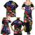 New Zealand Christmas Family Matching Summer Maxi Dress and Hawaiian Shirt Meri Kirihimete-Tuatara and Pohutukawa Black Color