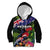 New Zealand Christmas Kid Hoodie Meri Kirihimete-Tuatara and Pohutukawa Black Color
