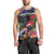 New Zealand Christmas Men Tank Top Meri Kirihimete-Tuatara and Pohutukawa Black Color