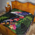 New Zealand Christmas Quilt Meri Kirihimete-Tuatara and Pohutukawa Black Color