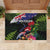 New Zealand Christmas Rubber Doormat Meri Kirihimete-Tuatara and Pohutukawa Black Color