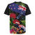 New Zealand Christmas Rugby Jersey Meri Kirihimete-Tuatara and Pohutukawa Black Color