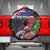 New Zealand Christmas Spare Tire Cover Meri Kirihimete-Tuatara and Pohutukawa Black Color