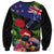 New Zealand Christmas Sweatshirt Meri Kirihimete-Tuatara and Pohutukawa Black Color