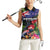 New Zealand Christmas Women Sleeveless Polo Shirt Meri Kirihimete-Tuatara and Pohutukawa Black Color