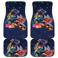 Australia and New Zealand Car Mats Merry Christmas-Tuatara and Koala with Plants Xmas Style