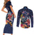 Australia and New Zealand Couples Matching Short Sleeve Bodycon Dress and Long Sleeve Button Shirt Merry Christmas-Tuatara and Koala with Plants Xmas Style