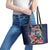 Australia and New Zealand Leather Tote Bag Merry Christmas-Tuatara and Koala with Plants Xmas Style