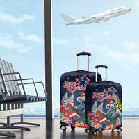 Australia and New Zealand Luggage Cover Merry Christmas-Tuatara and Koala with Plants Xmas Style